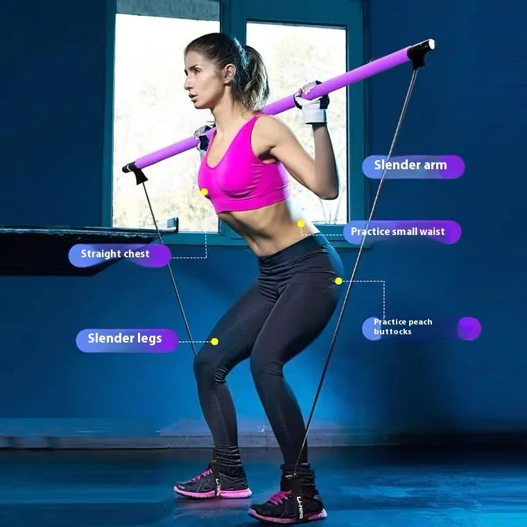 Drążek Pilates z gumami oporowymi