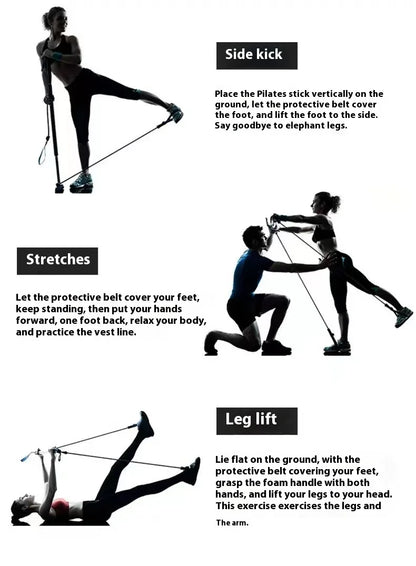 Drążek Pilates z gumami oporowymi