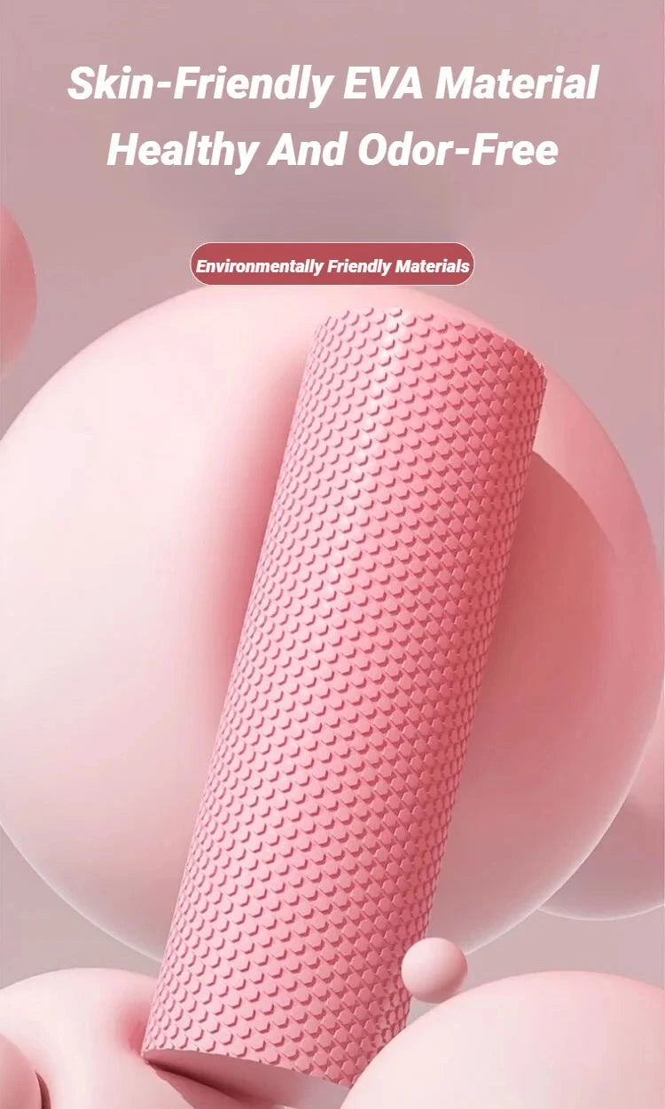 Hexagonal Yoga Roller: Round EVA Foam Cylinder for Pilates & Enhanced Home Workouts (Diameter 9.5cm, Length 29.7cm)