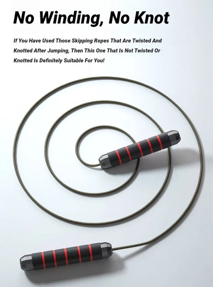 Jump Rope Steel Wire Skipping Exercise Adjustable Jumping Fitness Workout Training Home Sport Equipment Tangle-Free Student