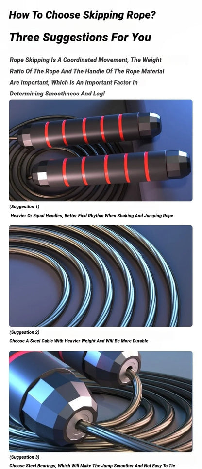Jump Rope Steel Wire Skipping Exercise Adjustable Jumping Fitness Workout Training Home Sport Equipment Tangle-Free Student