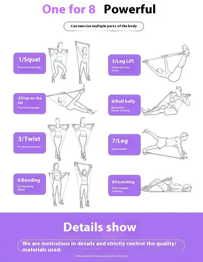 Drążek Pilates z gumami oporowymi