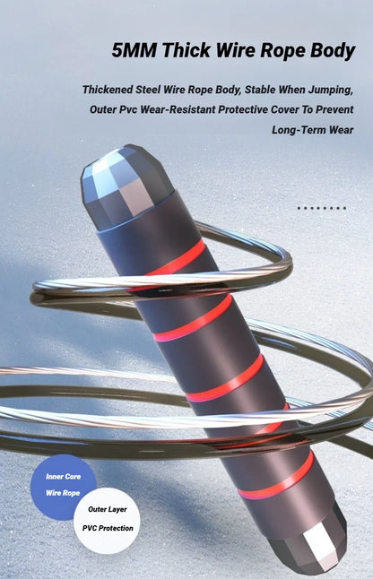 Jump Rope Steel Wire Skipping Exercise Adjustable Jumping Fitness Workout Training Home Sport Equipment Tangle-Free Student
