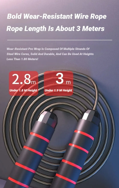 Jump Rope Steel Wire Skipping Exercise Adjustable Jumping Fitness Workout Training Home Sport Equipment Tangle-Free Student
