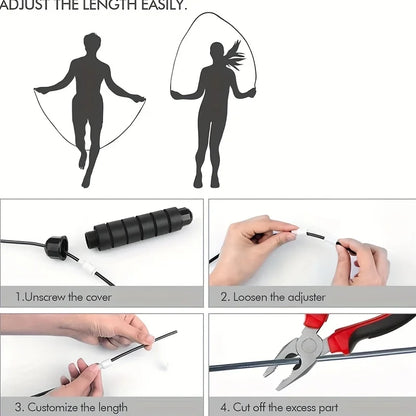 Jump Rope Steel Wire Skipping Exercise Adjustable Jumping Fitness Workout Training Home Sport Equipment Tangle-Free Student