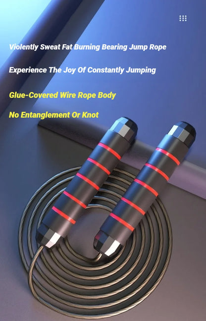 Jump Rope Steel Wire Skipping Exercise Adjustable Jumping Fitness Workout Training Home Sport Equipment Tangle-Free Student